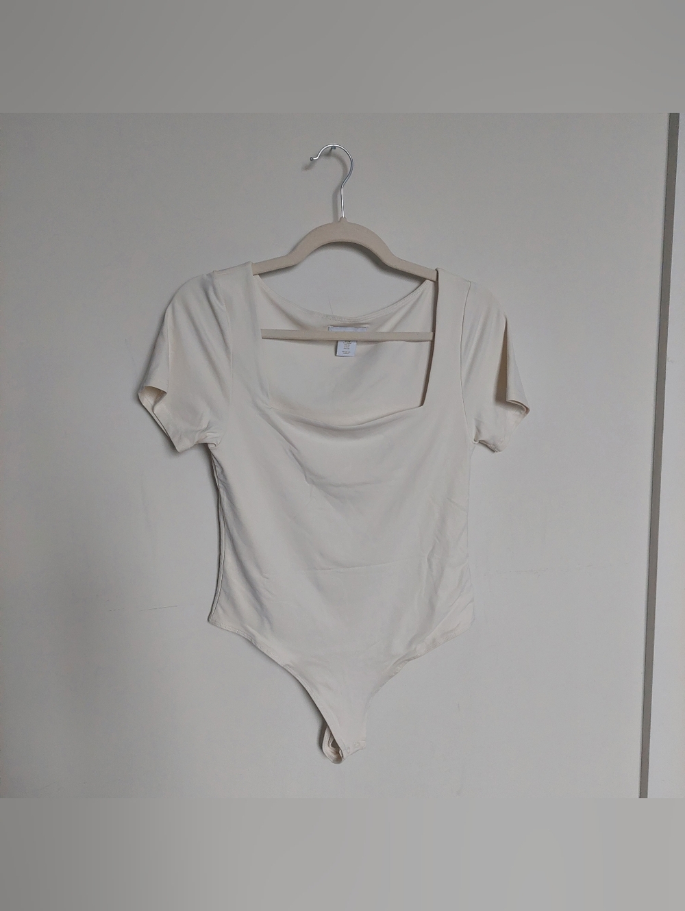 House of Harlow 1960 Cream Square Neck Short Sleeve Bodysuit Size Medium